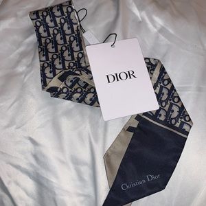 *SOLD* Christian Dior Oblique Mitzah Scarf in Navy